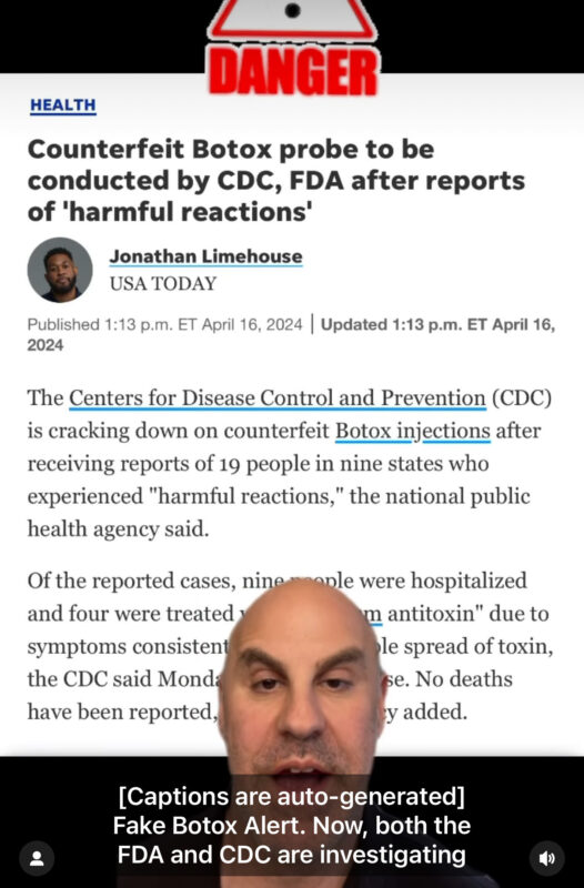 Fake Botox alert